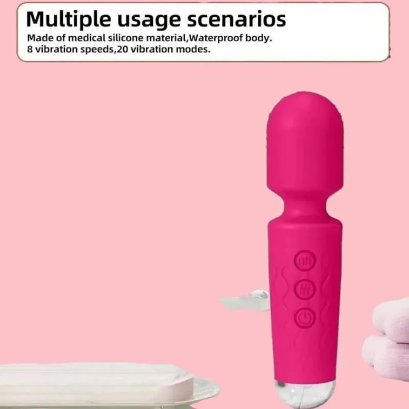 20 Bilis ng Magic Wand Vibrator G-Spot Clitoral Stimulator Rechargeable Waterproof Massager Sex Toy para sa mga Babae — image 3