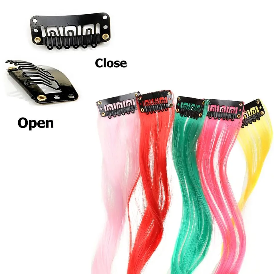 22 Inch Wavy Clip In Hair Extensions Double Weft BB Clip Synthetic Hair No Tangle No Shedding for Women Daily Party Cosplay — image 3