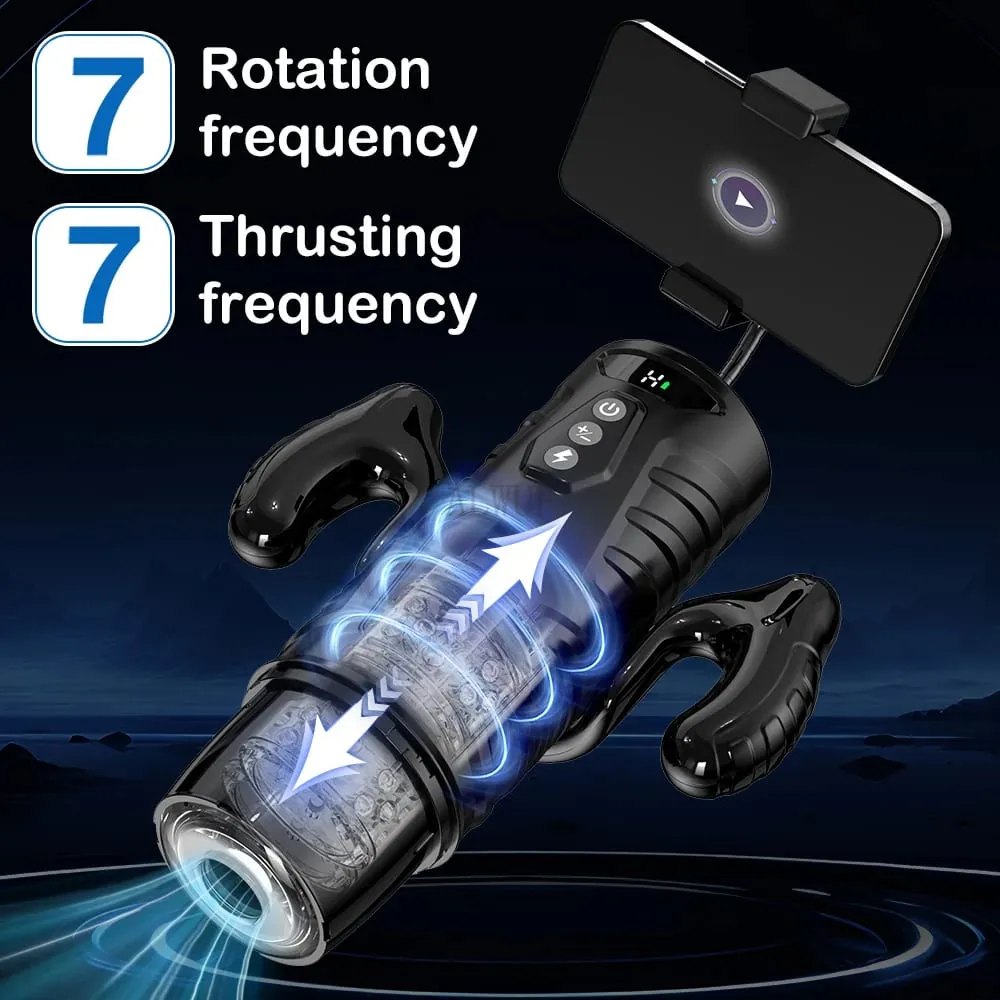 Automatic Masturbator for Men Telescopic Rotation Masturbation Cup with Handle Phone Stand Adult Goods Sex Toy for Men 18+ — image 2