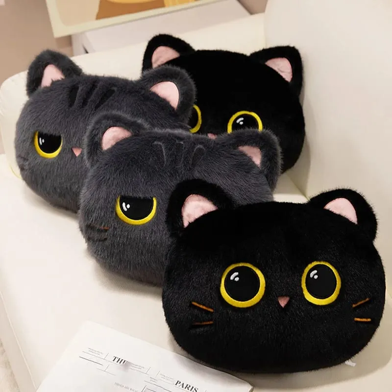Original plush toy black cat official large doll throw pillow plush toy cute and adorable sofa cushion office throw pillow — image 4