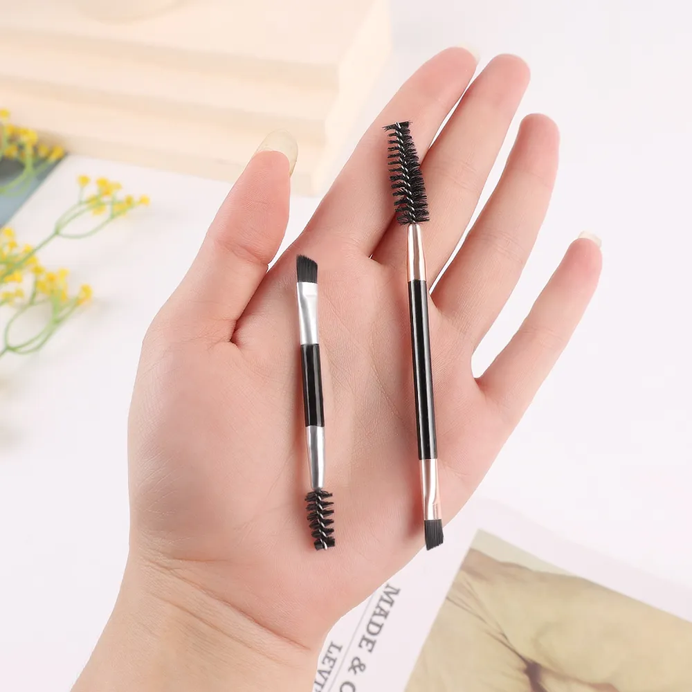 Double-headed Angled Eyebrow Brush Eyelash Comb Professional Makeup Brushes for Brow Eyelash Extension High Quality Eye Brushes — image 5