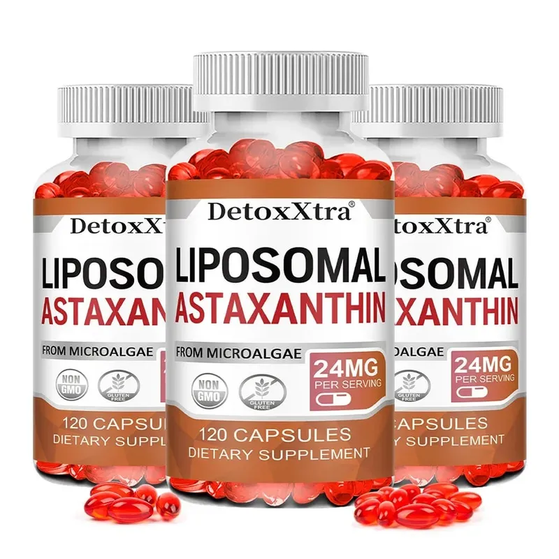 Liposomal Astaxanthin Supplement 24 MG Antioxidant Stronger Than VIT C Support for Cardiovascular Gut Skin + Eye Health — image 8