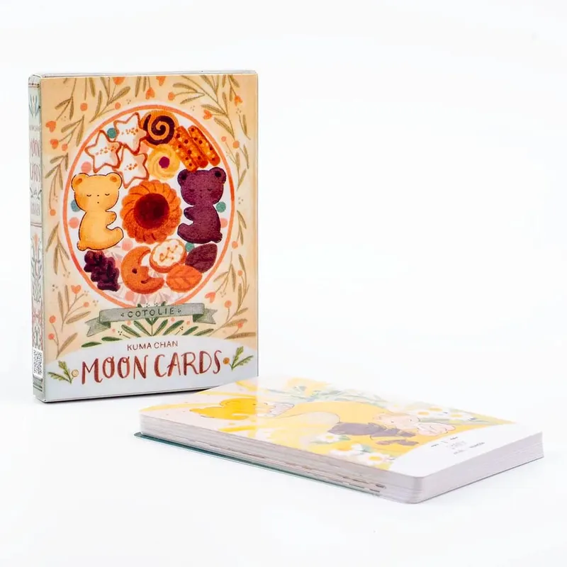 Cotolie KUMACHAN MOON CARDS 24 ks balíček anglická verze Rozkošný Bear Oracle Cards Stolní hra pro rodinnou párty 10,4*7,4 cm — image 2