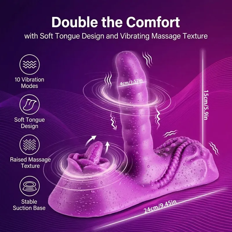 Dildo for Women Automatic Thrusting Vibration Cushion Remote Control Licking Anal G-Spot Stimulation Sex Toys for Women Pleasure — image 8