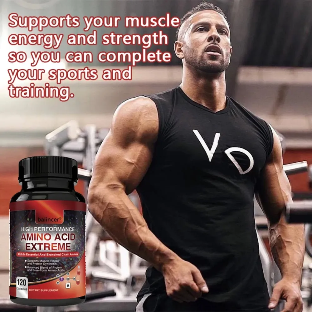 Amino Acid - High Performance Branch Chain Amino Acid Formula 120 Capsules - Muscle Building Post Workout Supplement — image 2
