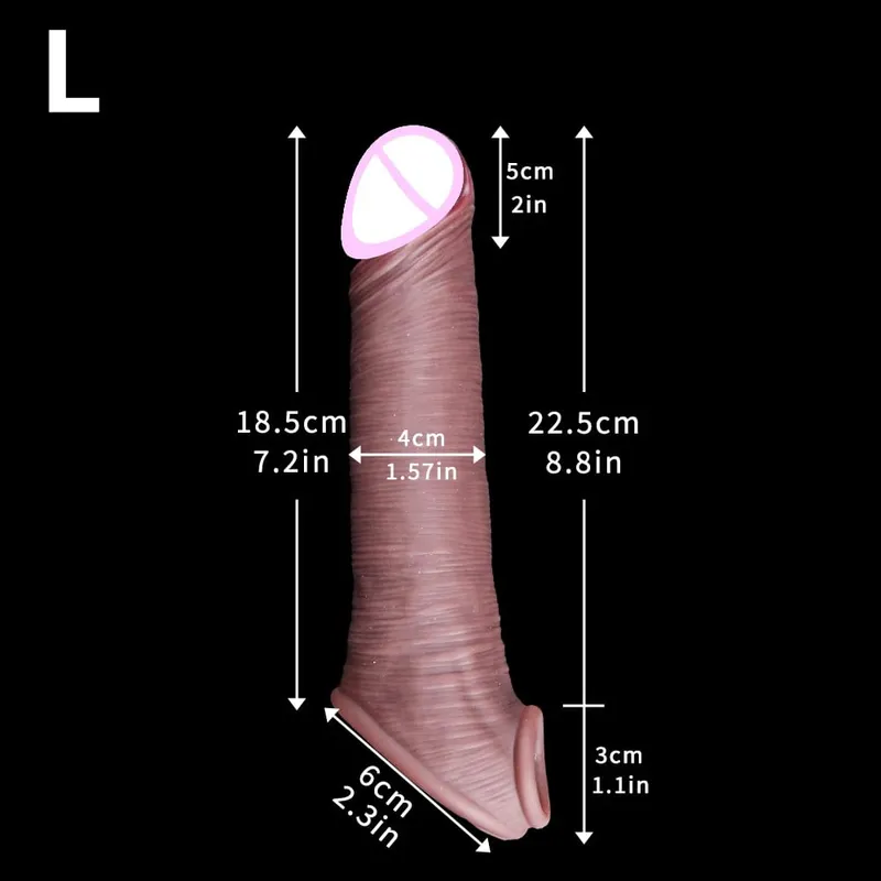 Realistické, opakovaně použitelné tenké silikonové pouzdro na penis s protiskluzovým kroužkem prodlužovač penisu pro muže pro oddálení ejakulace — image 10