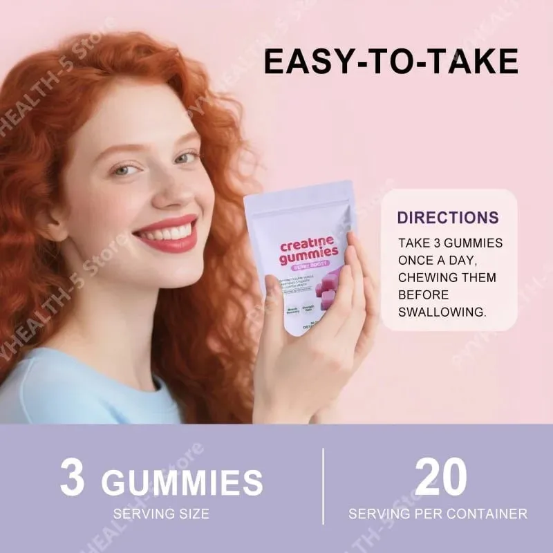 Creatine Gummies Chewable Gummy Supplement for Daily Support Serving 3 Gummies Total 60 Gummies — image 2