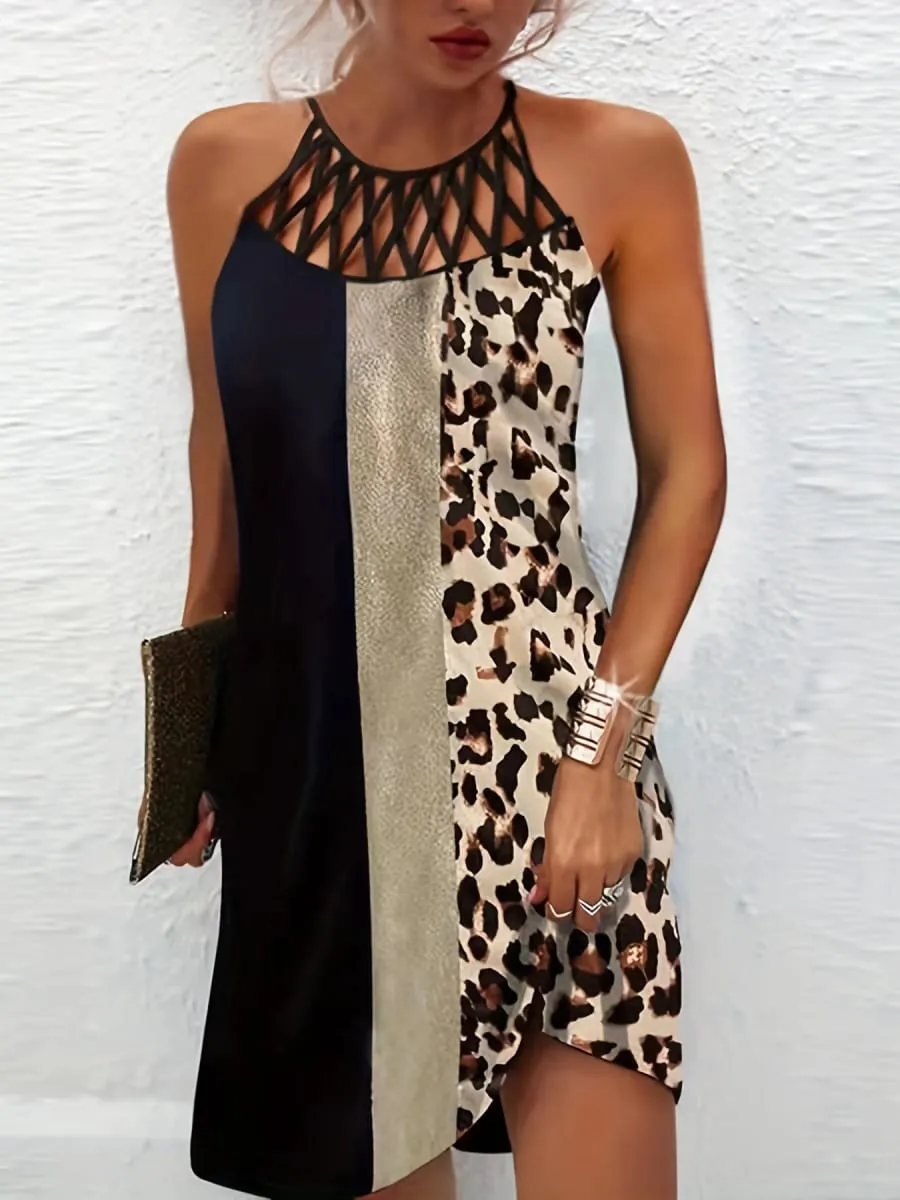 2026 New Spring and Summer National Wind Positioning Printing Mesh Belt Sleeveless Casual Dress — image 3