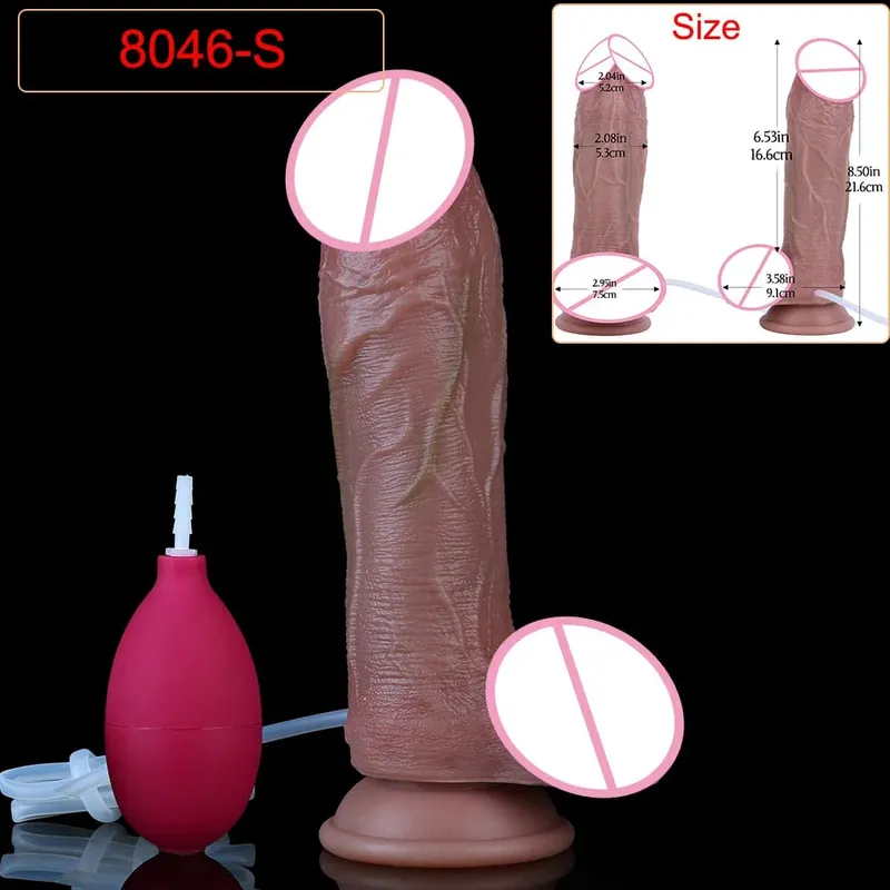 Deep Veins Ultra Squirting Dildo Silicone Skin Touch Long Ejaculating Butt Plug For Men Women G-Spot Stimulate 18+ Sex Toys — image 23