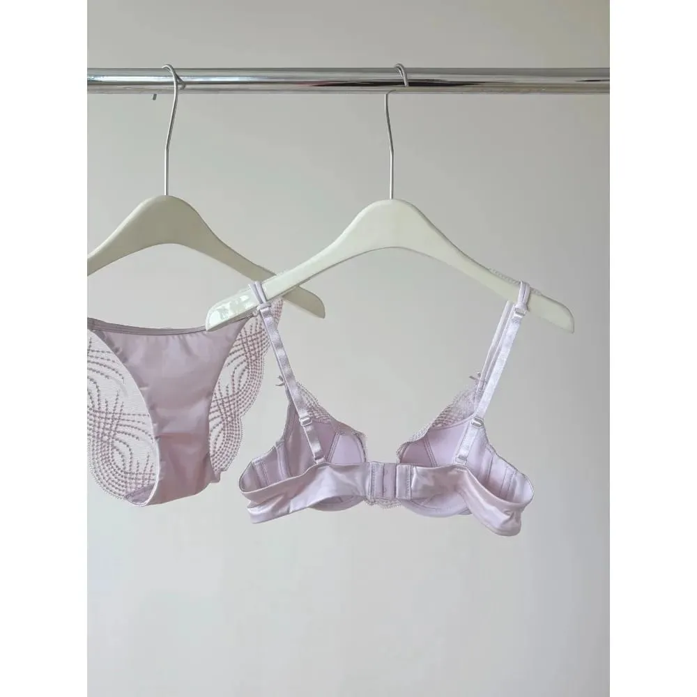 Half Cup Lingerie Set Women Thin Cup Push Up Soft Underwire Bra Panty Small Chest Gather Side Support Anti Sag Underwear 32‑38 — image 5