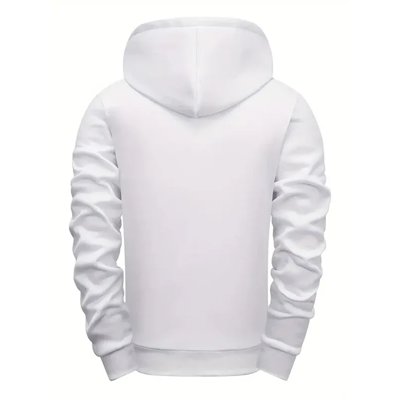 2025 Hot Sale Men's Hoodie Creative Diagonal Zipper Sweatshirts 2025 Autumn Winter Male Daily Casual Sporty Motorcycle Outwear — image 2
