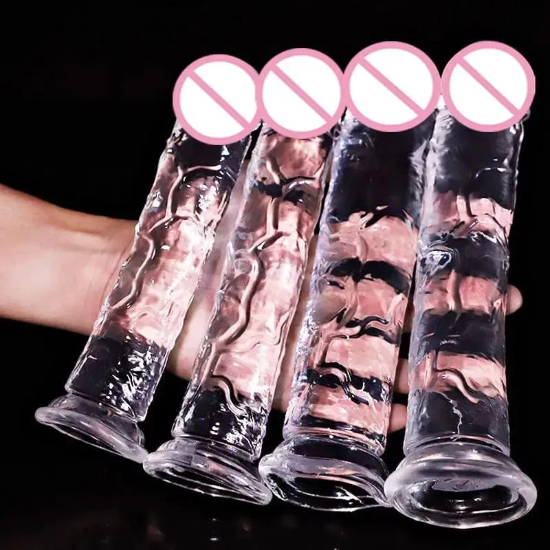 Super levné realistické měkké ženy erotické anální velké dildo přísavka Jelly Dick erotické hračky měkké klitorisy vaginální masturbátory penis