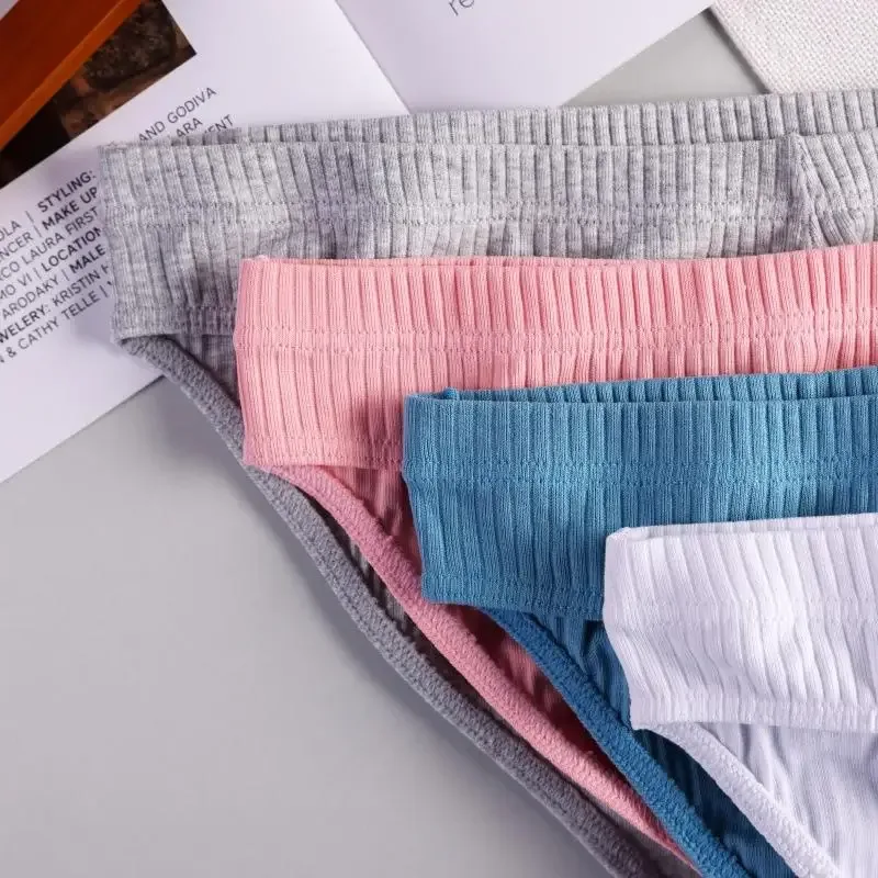 남자의 섹시한 브리프 립 코튼 통기성 편안한 땀 흡수 스포츠 속옷 청소년 낮은 허리 U 볼록한 주머니 언더 팬츠 — image 8