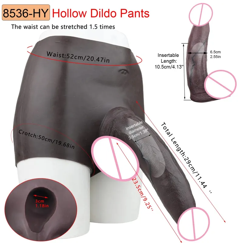 9.65‘’ Large Penis Sleeve насадка на член Pants 18+ Men Sex Toy Wearable Soft Realistic Hollow Dildo Panties Adult Supplies — image 30