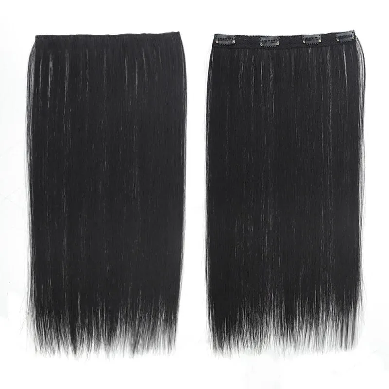 One piece hanging ear dyed synthetic wig piece for women highlighted color hair extensions — image 11