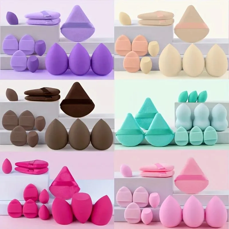 12Pieces Portable Makeup Sponge Set Portable Foundation Cosmetic Puff for Face Concealer Mixing Beauty Sponge Liquid Cream Power — image 1