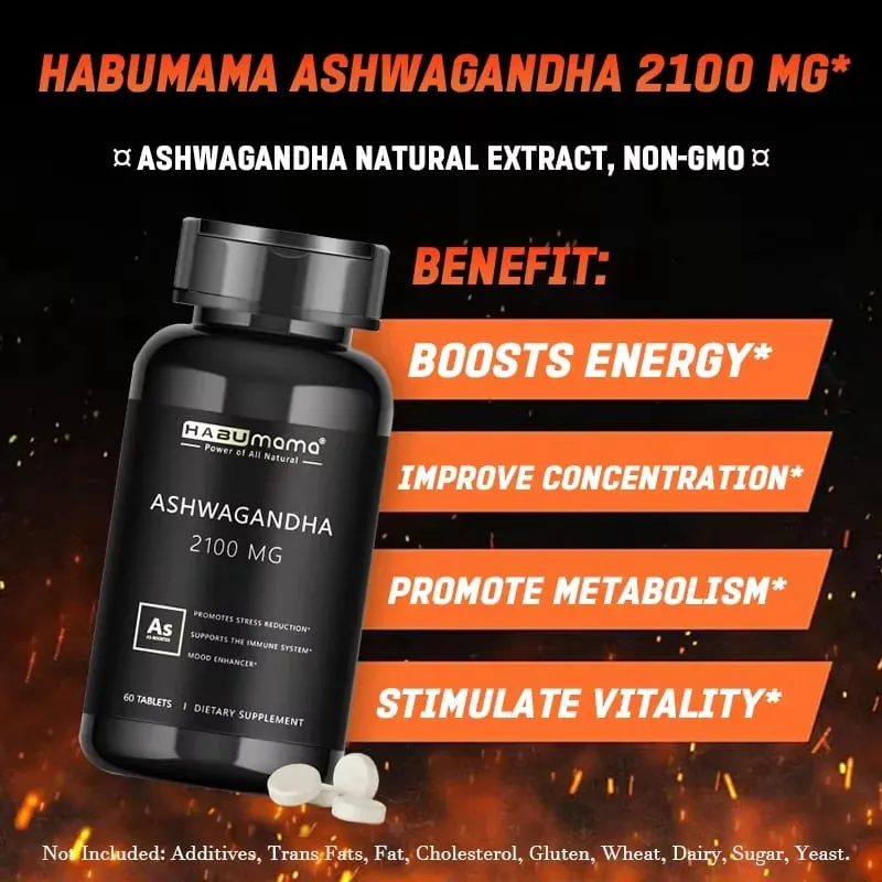 Origineel Ashwagandha-energiesupplement, niet-GMo, ondersteunt de reproductieve gezondheid, natuurlijk stimulerend middel — image 3
