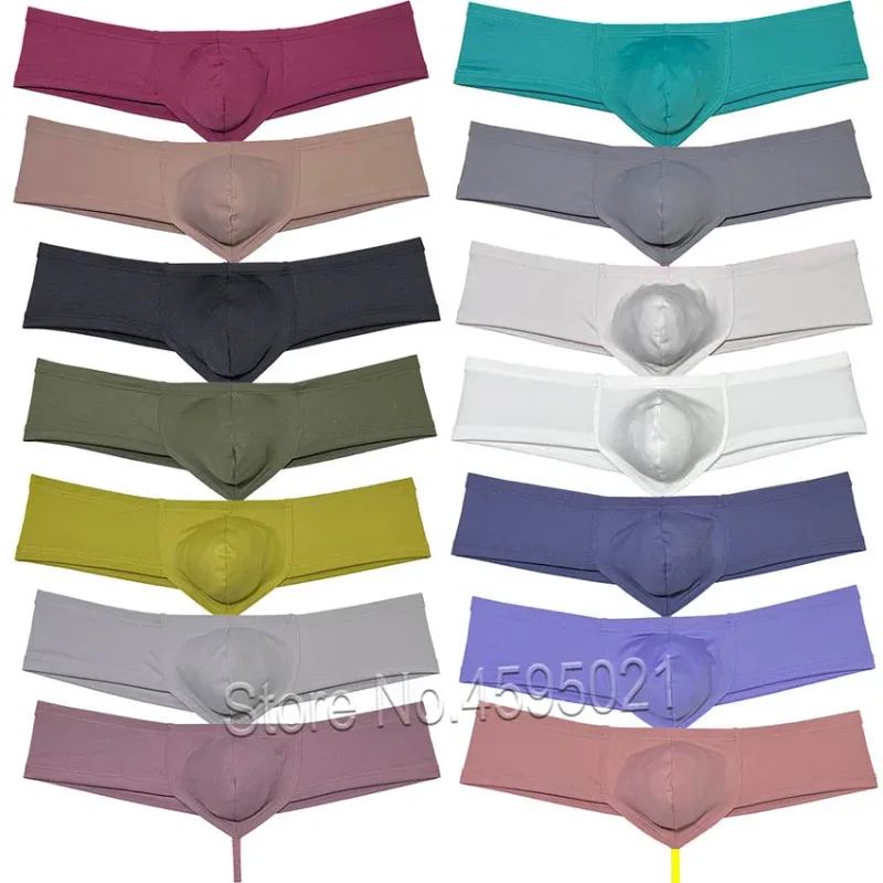 Men's Sexy Low Rise Mini Briefs Panties Solid String Crotch Brazilian Bikini Underwear Solid Enhance Pouch Boxer Briefs for Men — image 7
