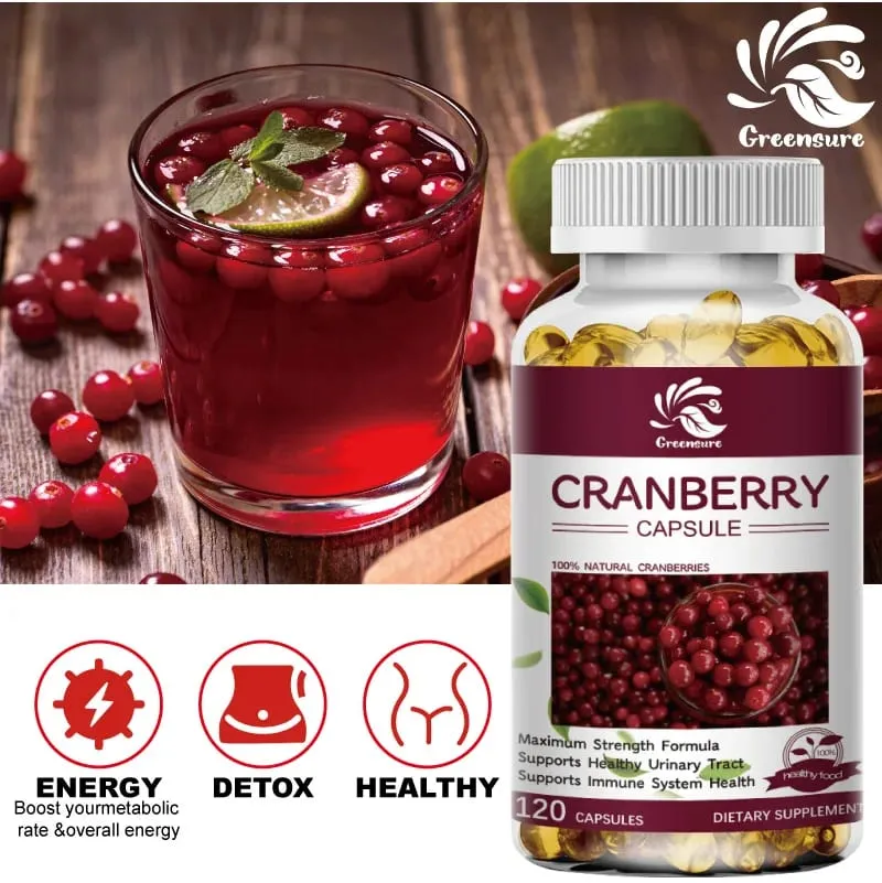 Cranberry Juice Extract - Most Effective Cranberry Pills for Women Cranberry Supplement - 60/120 Capsules