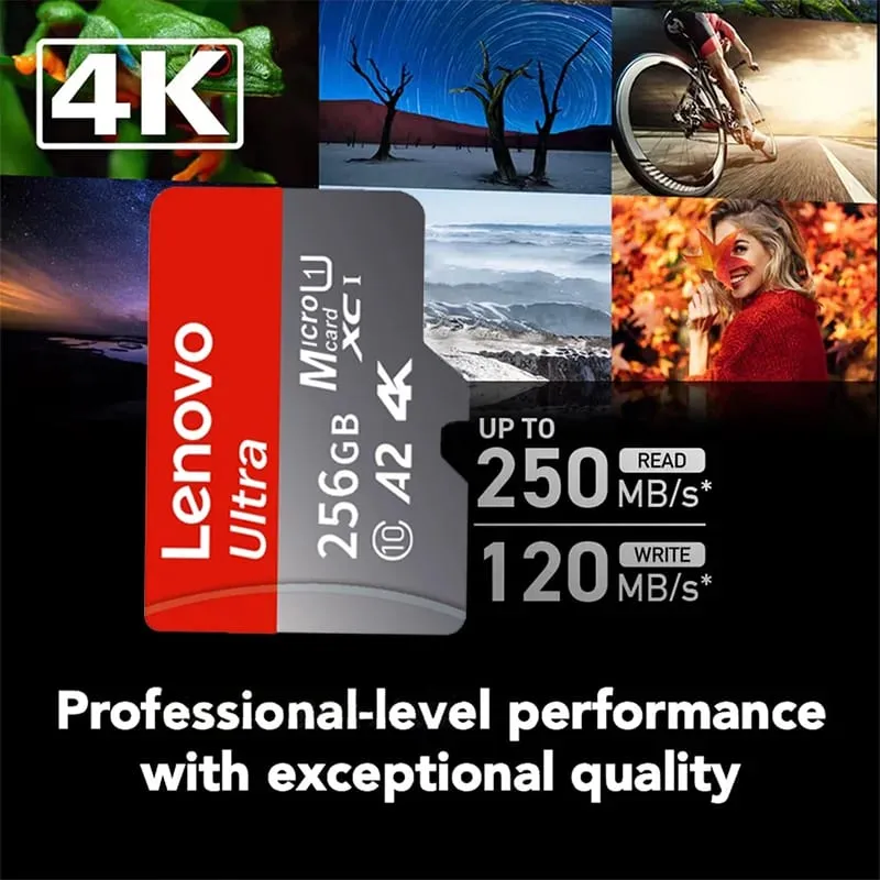 Lenovo High Speed Micro SD Memory Card 512GB 4K Full HD Video Compatible with Phone GoPro Action Camera 64GB 128GB 256GB — image 2