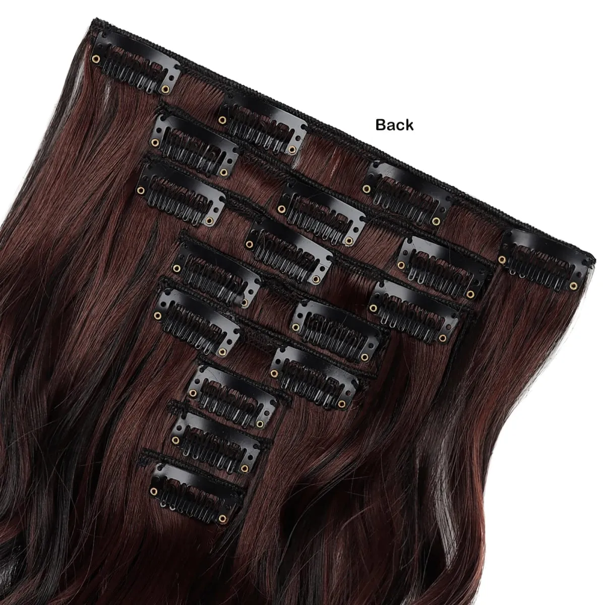Clip-In Hair Extensions 8Pcs Set 17Clips Matte Synthetic Wavy Full Head Hairpiece for Women Daily Use Easy to Install