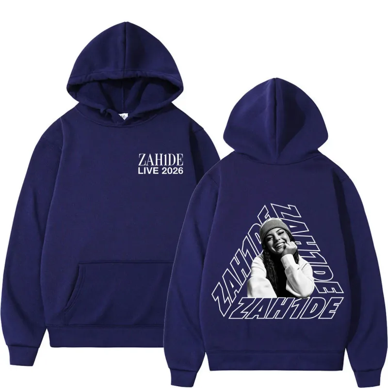 Singer Zahide Tour 2026 Merch Graphic Hoodies Men Women Fashion Autumn and Winter Hip-hop Loose Casual Vintage Sweatshirts Tops — image 4