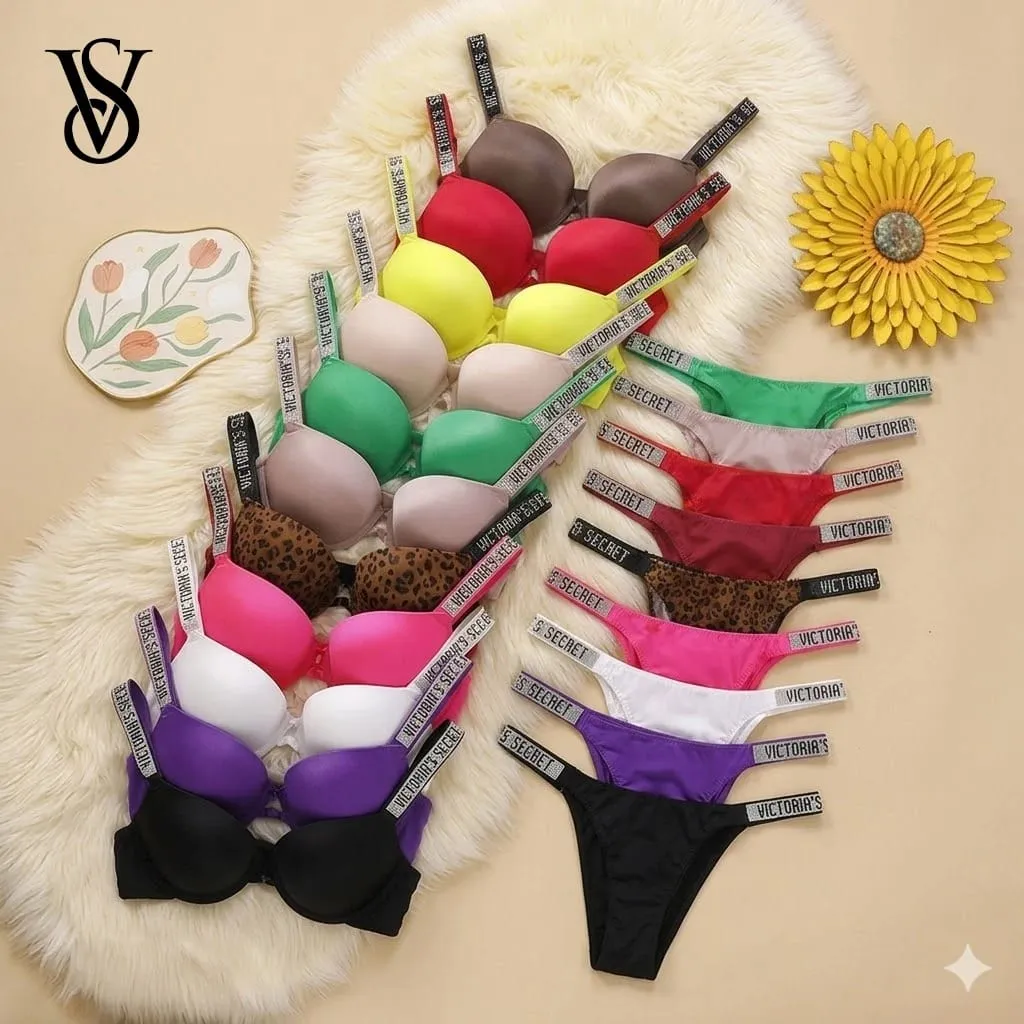 V Women Lace Push Up Bralette Seamless Comfortable Breathable Lingerie Home Wear Set Lingerie Set Underwear Set Bra Panty Set — image 1