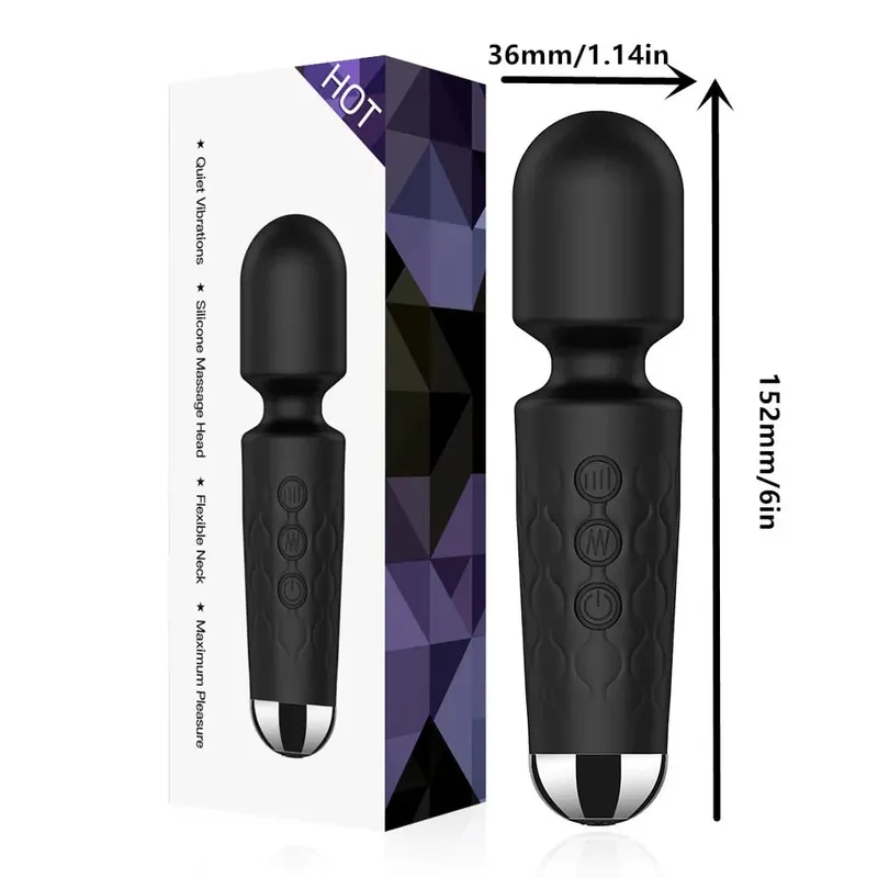 Napakahusay na 20 Bilis ng Magic Wand Clitoris Stimulator G-Spot Massager Rechargeable Portable Sex Toy para sa mga Babae — image 5