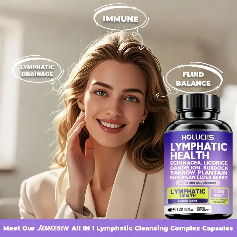 Lymphatic Capsules 1300mg Supplement Support Aids Lipedema Hormone Balance Natural Detox for Clear Skin & Vitality — image 5