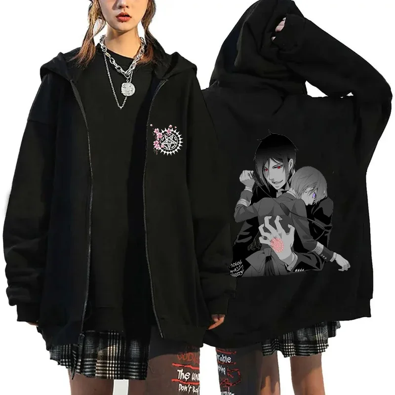 2025 Hot Aniem Cosplay Tops Black Butler Zipper Hoodie Fashion Autumn Winter Long Sleeve Sweatshirts Zipper Jacket For Man Woman — image 12