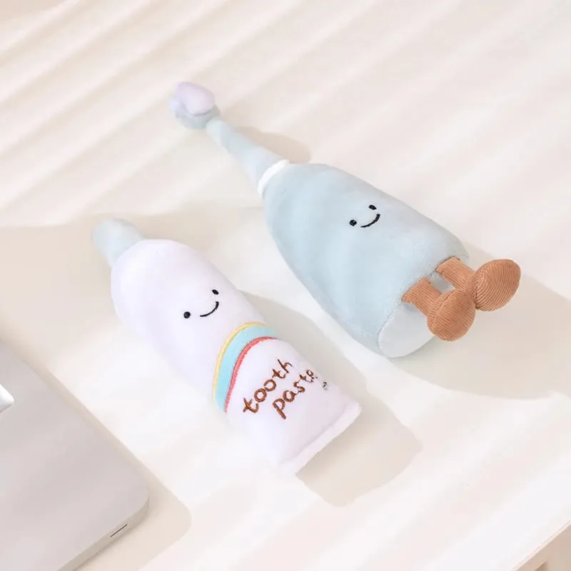 Cute Oral Plush Humanoid Toy White Tooth Toothpaste Toothbrush Smiling Plushie Home Decor Prop Gift — image 6