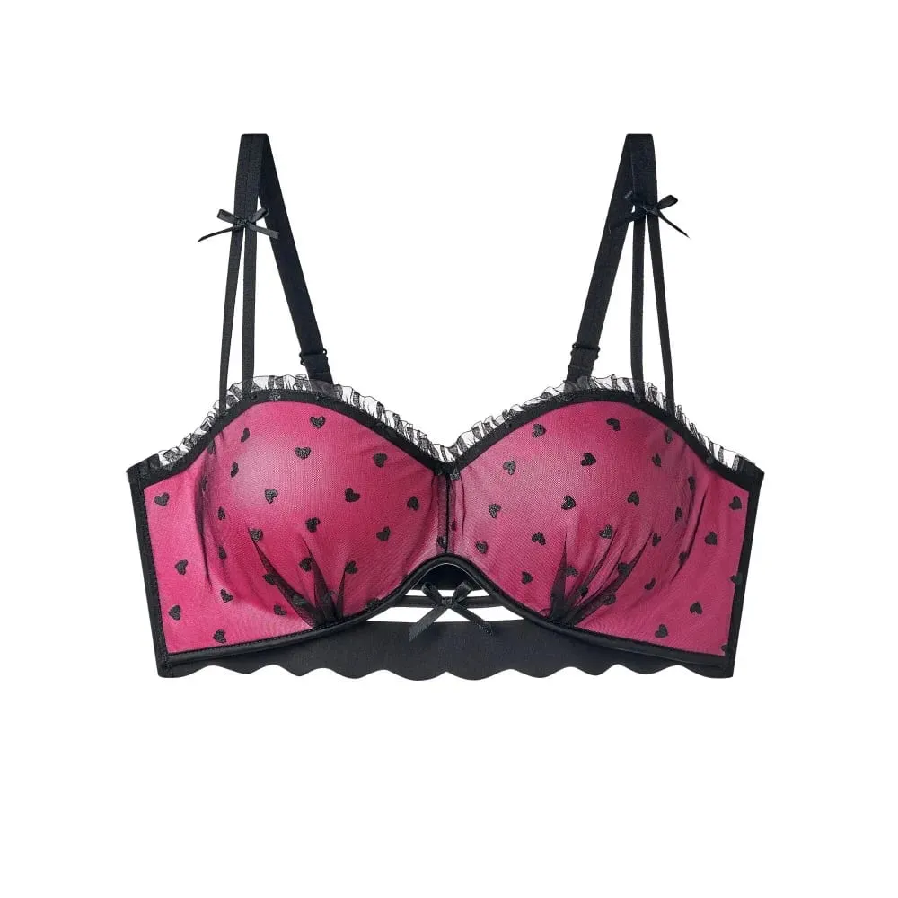 2026 New French Lace Half Cup Bra For Women Small Bust Push Up Enhance Anti Sag Pure Aesthetic Ladies Daily Lingerie Underwear — image 4