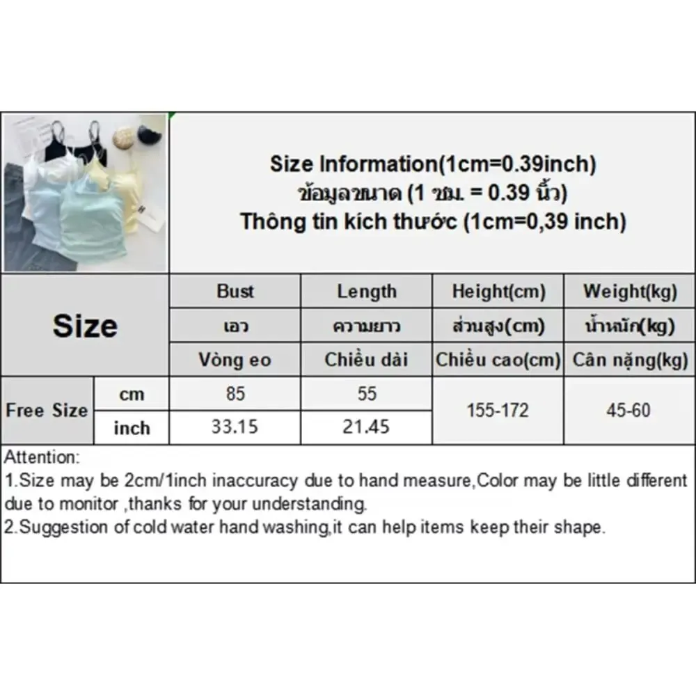 Simple Sleeveless Suspender Vest Slim With Padded Cups Camisole Underwear Short Vest Sports Activities — image 5