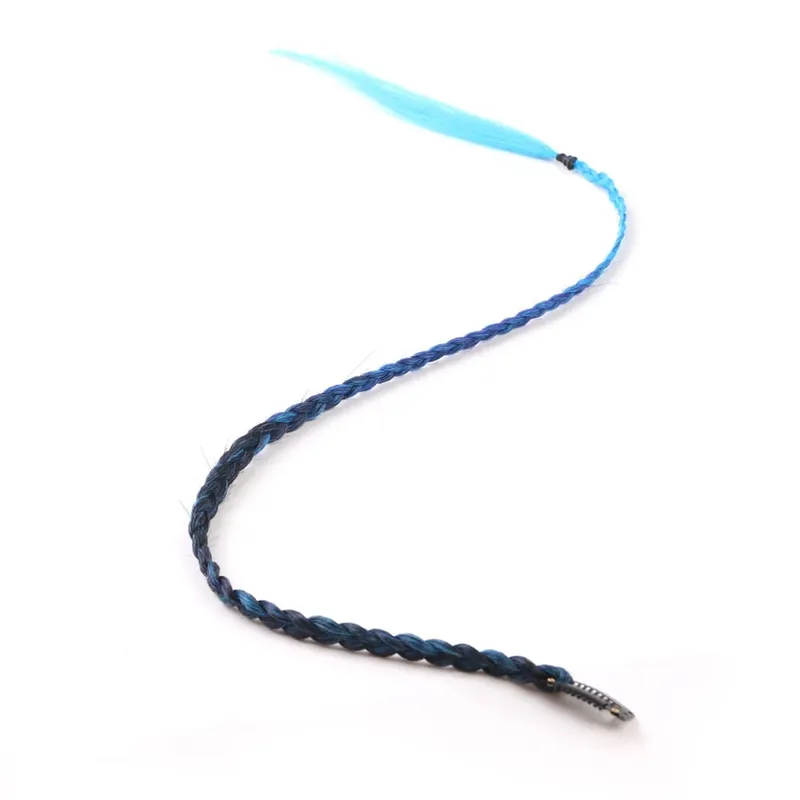 Estensioni clip-in sintetiche da 5 pezzi / lotto per le donne Coda di cavallo Arcobaleno Estensione dei capelli treccia 22 '' Ombre Parrucchino Treccia con clip — image 17