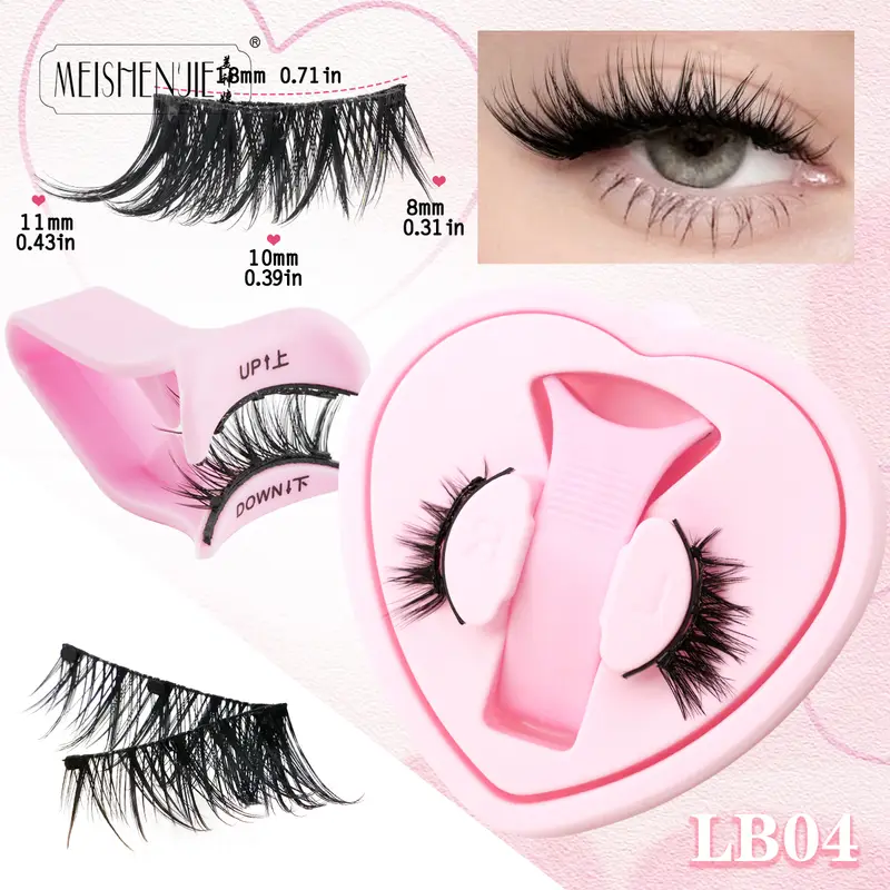 Magnetic Eyelashes 1Pcs No Glue Needed Reusable Natural Look 3D Lashes Easy Apply Soft Magnetic Lashes Kit for Eye Makeup