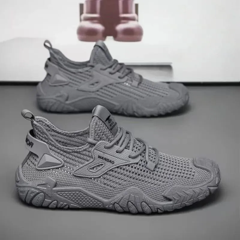 Men's Outdoor Sneakers Lace Up Breathable Mesh Comfortable Lightweight Walking Shoes Rugged Sole Daily Wear — image 7