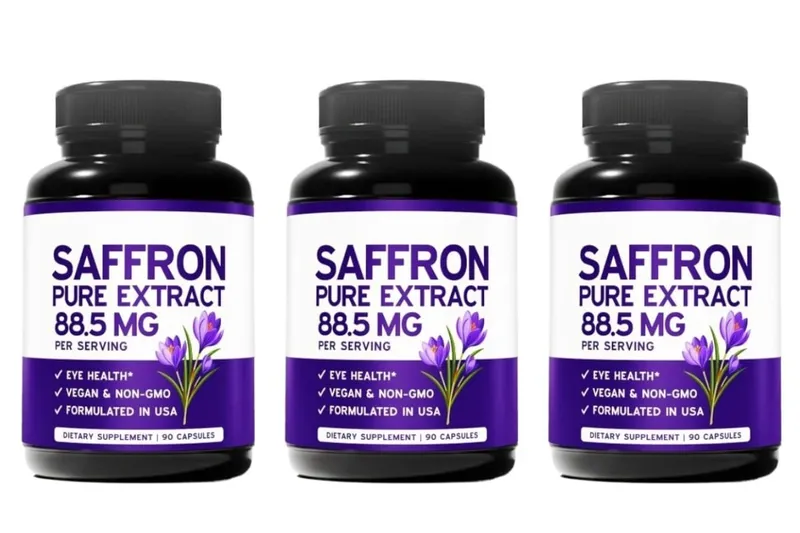 Saffron Extract Capsules 90 Count Vegan Non-GMO Gluten Free Dietary Supplement for Mood Energy and Eye Health Support