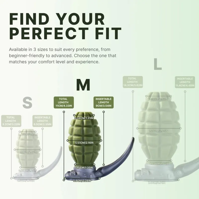 Hand Grenade-style Anal Plug Sex Adult Toys for Men and Women Pure Silicone Anal Expansion Toys Butt Plug with Protrusions