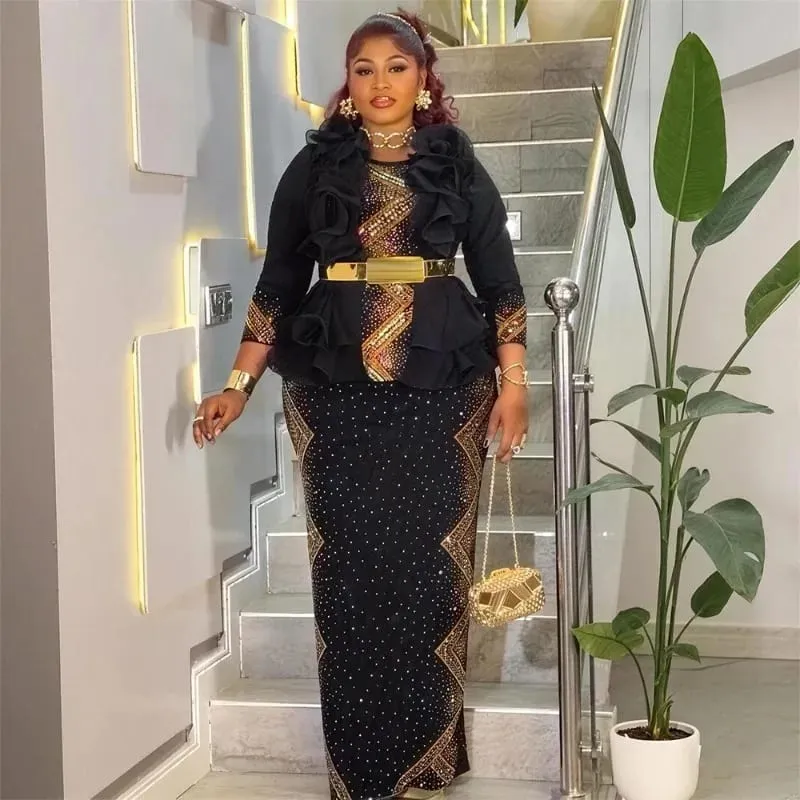 Party Evening Dresses For Women Dashiki Sequin Maxi Robes Turkey African Clothing Birthday Prom Wedding Gown Ladies Long Dress — image 5