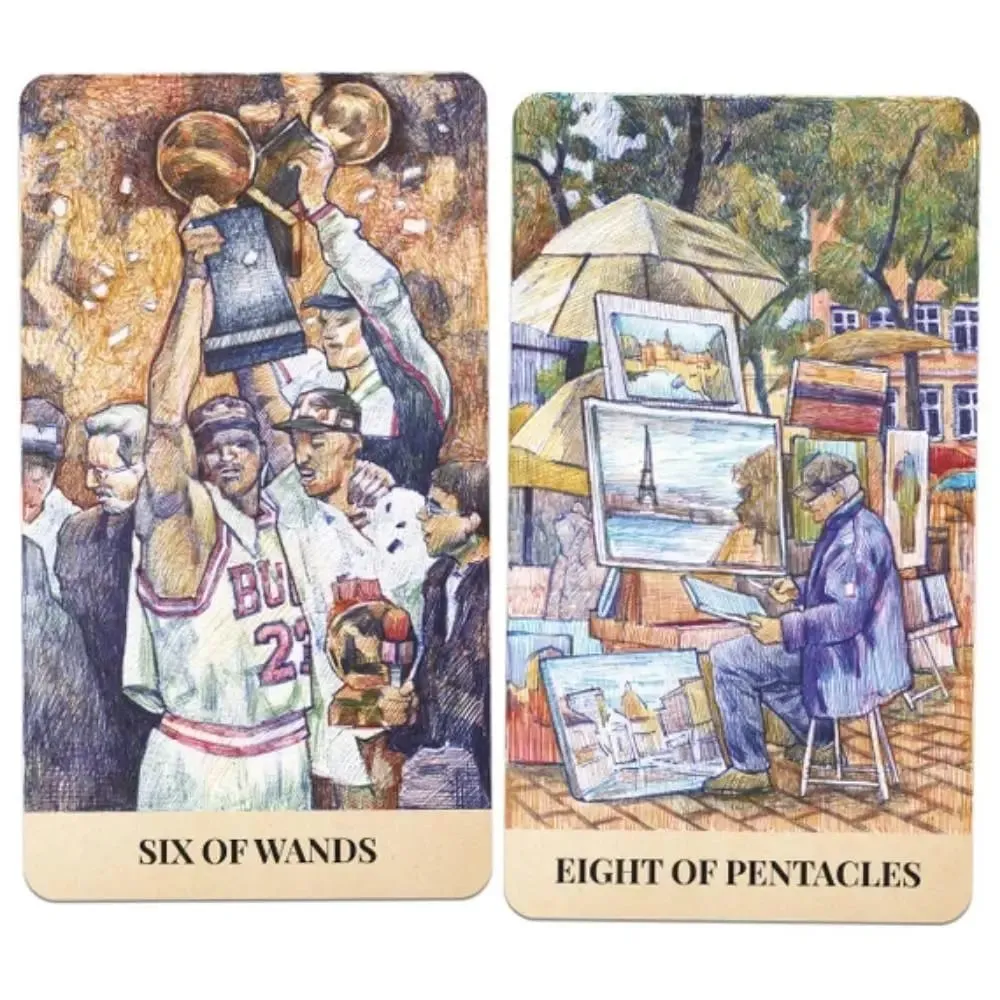 12*7cm City Labyrinth Tarot 78 Cards Tarot Deck | Indy Tarot Pen-drawn about Life In New York In The Early 2000s — image 6