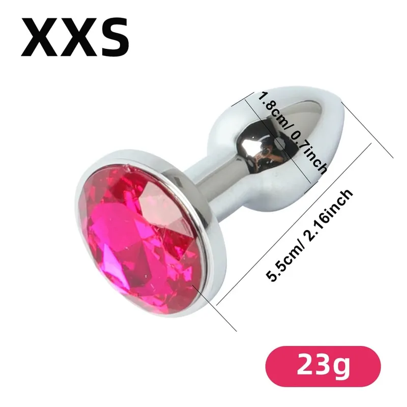 Mini Logam Anal Plug XXS Kecil Anal Dilator untuk Pria Dewasa Wanita Butt Plug dengan Kristal Bulat Masturbasi Wanita Anus mainan Seks — image 8