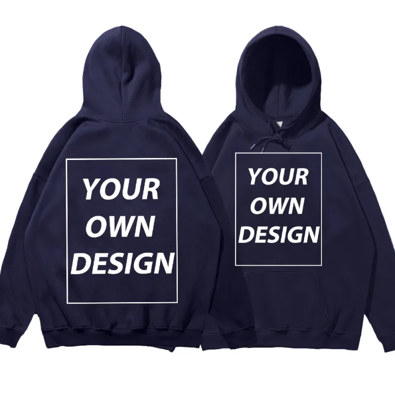 Personalized Customize Autumn Casual Sport Hoodie Men Fleece Team Basic Sweatshirts Street Office Top Daily Comfortable Workwear — image 3
