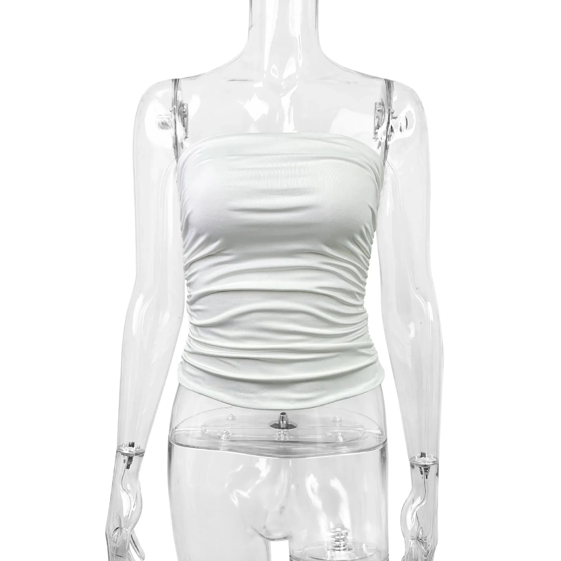 Sexy Solid Color Off Shoulder Tank Top Women Backless Sleeveless Bare Midriff Halter Crop Tops Female Tube Top Cropped Vest — image 6