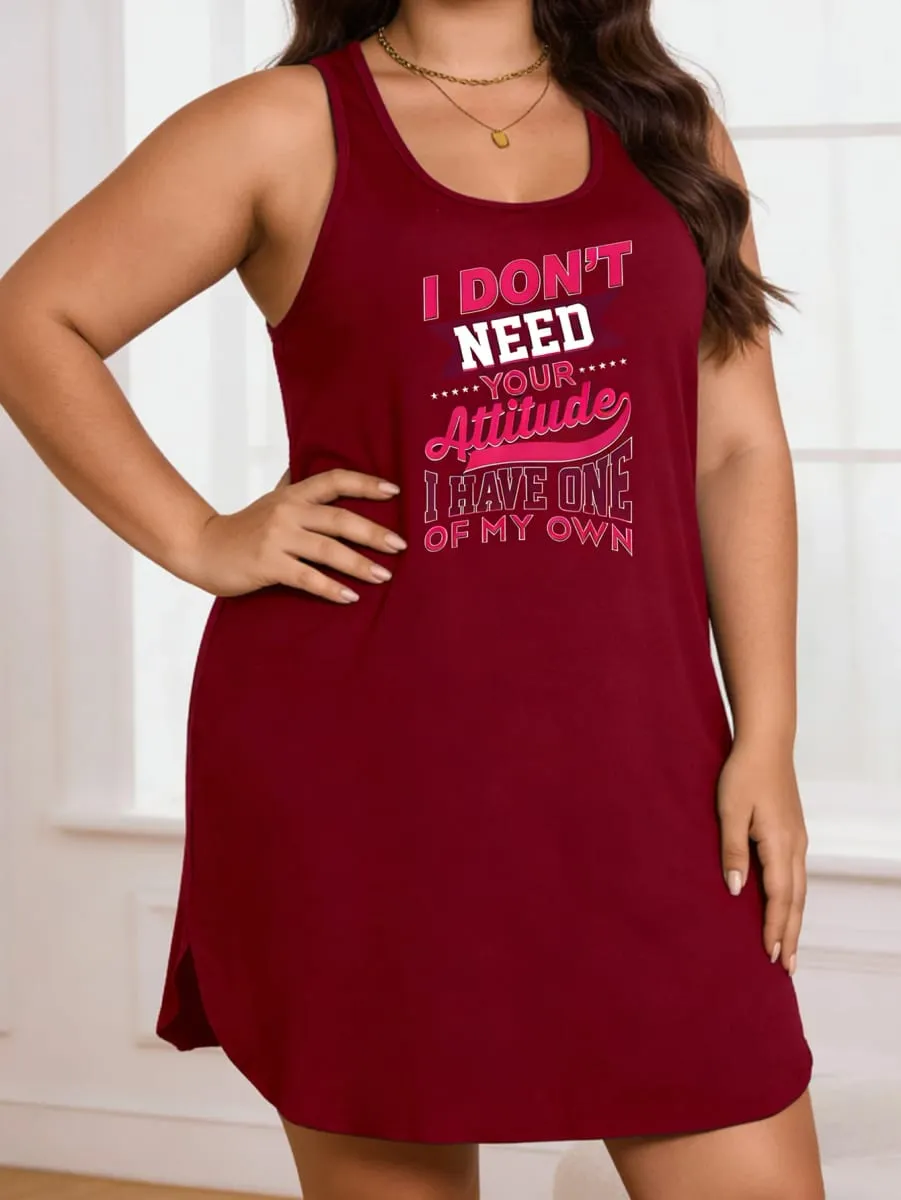 Alphabet Print Casual Sleeveless Dress Suitable for Summer and Spring Elegant Dress for Ladies — image 5