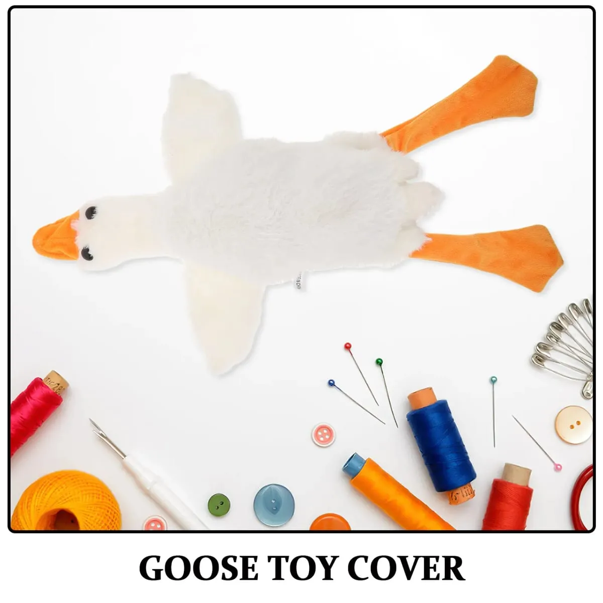 White Goose Stuffed Animal Pillow Case Soft Decorative Throw Pillow Cover 50Cm Kawaii Cartoon Goose for Sofa Couch Bed Party