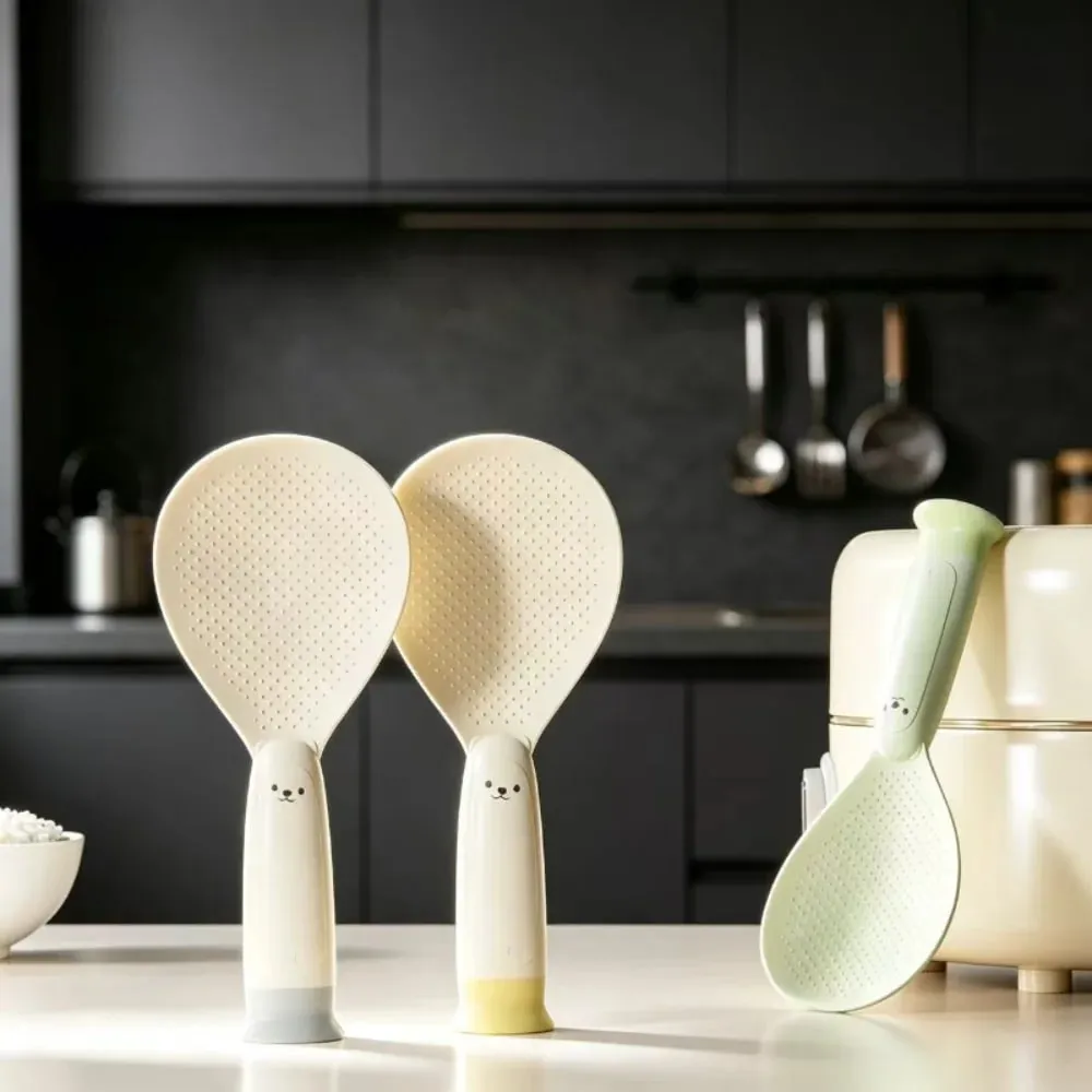 1 Piece Suction Cup Standing Rice Spoon Non‑Stick Heat‑Resistant Self‑Stand Rice Paddle for Rice Cooker Serving Cooking — image 8