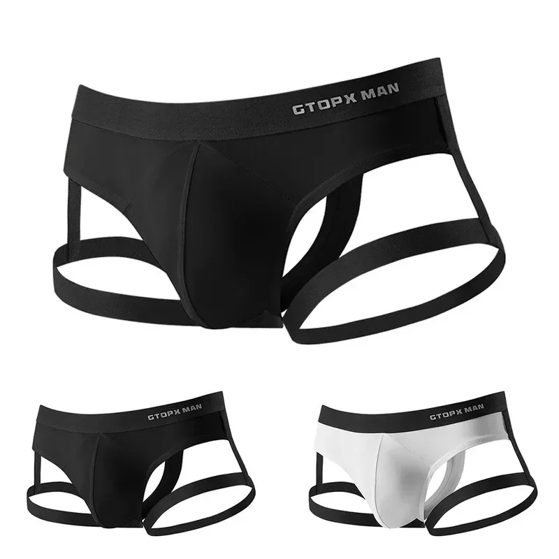 Sexy Men's Jockstrap Breathable Panties Bulge Pouch Briefs Elastic Backless Jockstrap Briefs Underpants Underwear Pump Man — image 6
