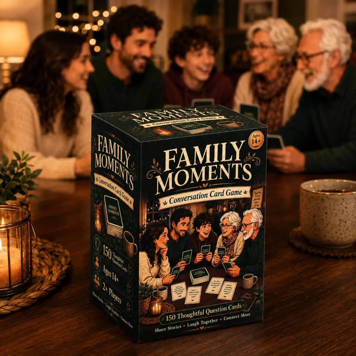 Family Moments Card Game Conversation Starter Cards with Thoughtful Questions for Family Dinners Gatherings Holidays Story Shari — image 6