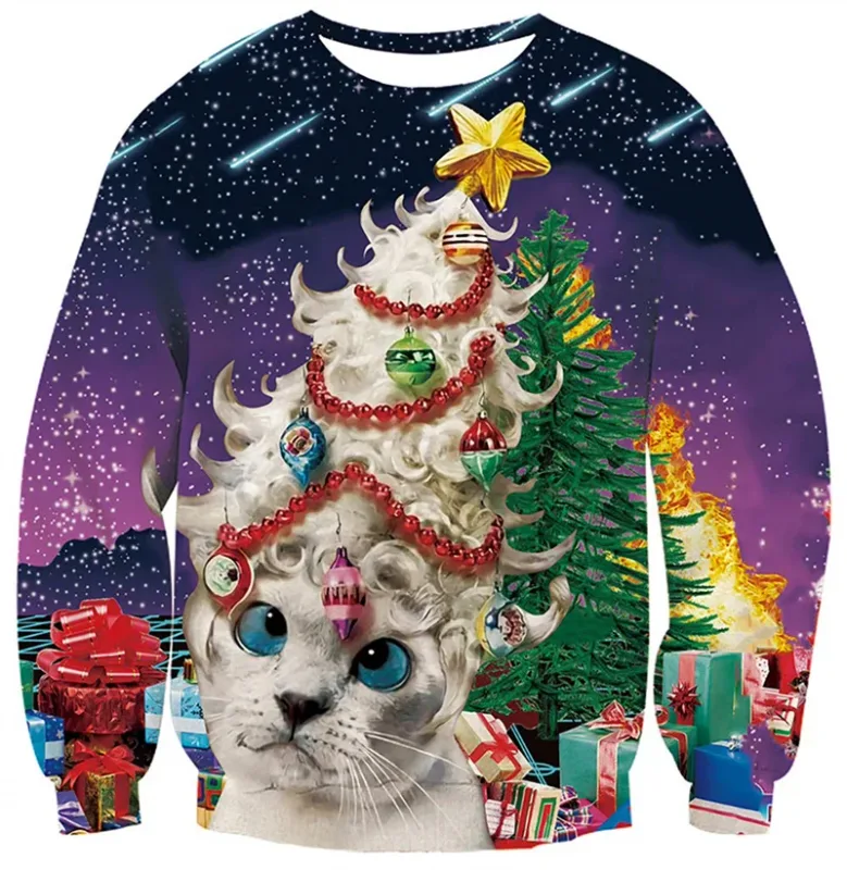 Ugly Christmas Sweater For Men Women Funny Novelty Xmas Sweatshirt 3d Printed Cartoon Animal Long Sleeve Pullover Hoodies Tops — image 24
