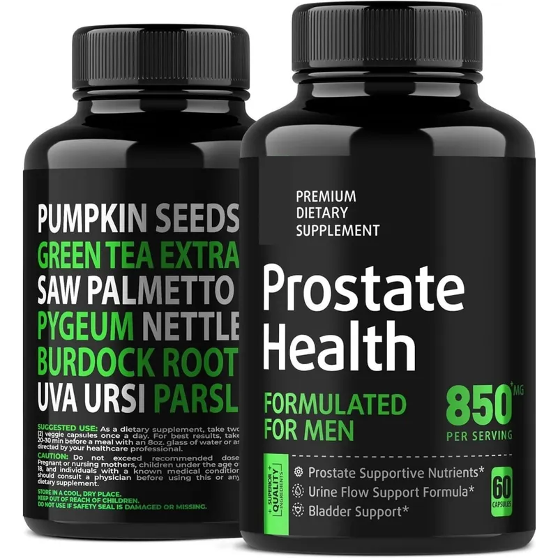 Men's Health Prostate Support Supplement - Saw Palmetto Lycopene Pygeum Pumpkin Seed Extract β - sitosterol -60 capsules